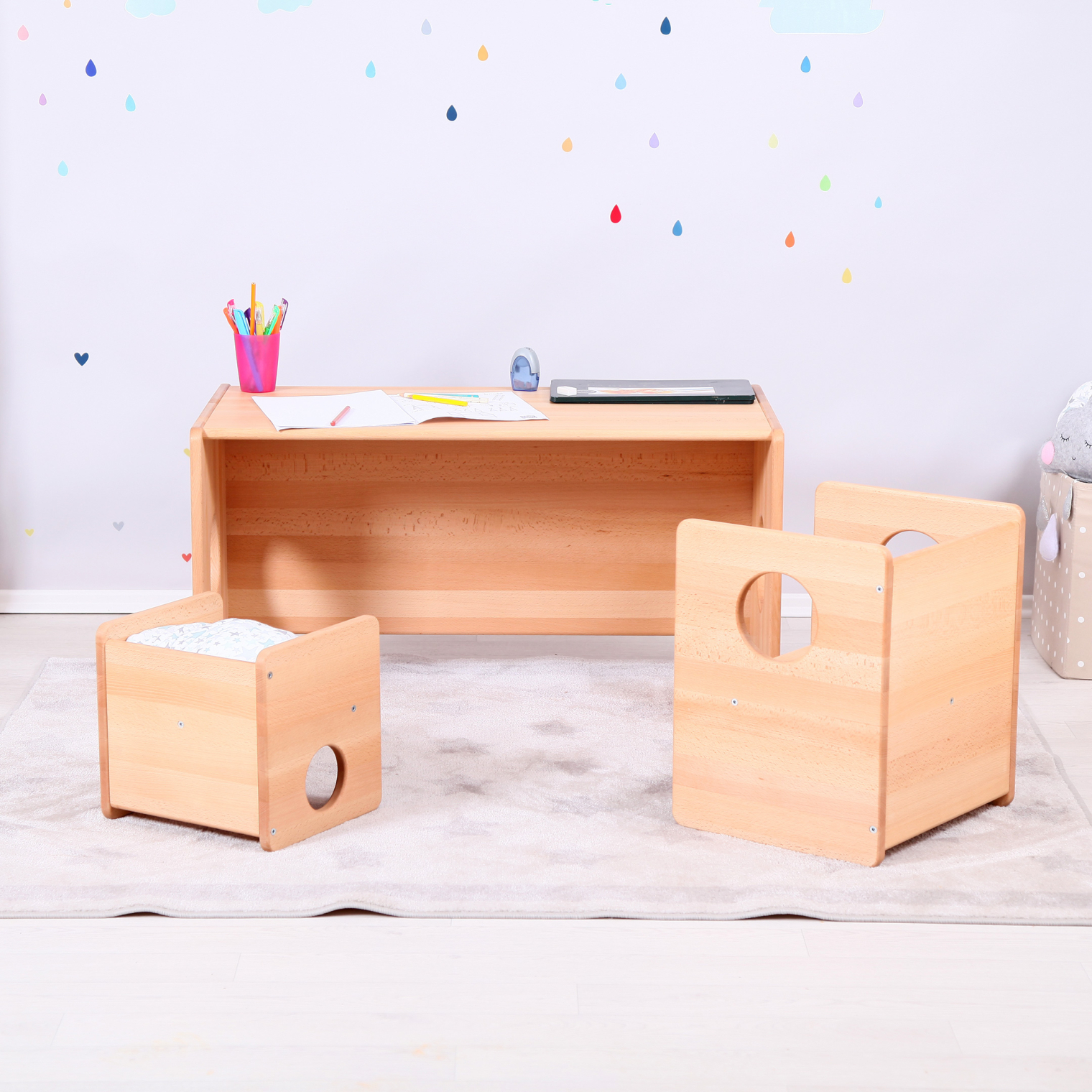 Big set of Montessori cUbe chairs 1 2 3 3 pieces Brubi.eu