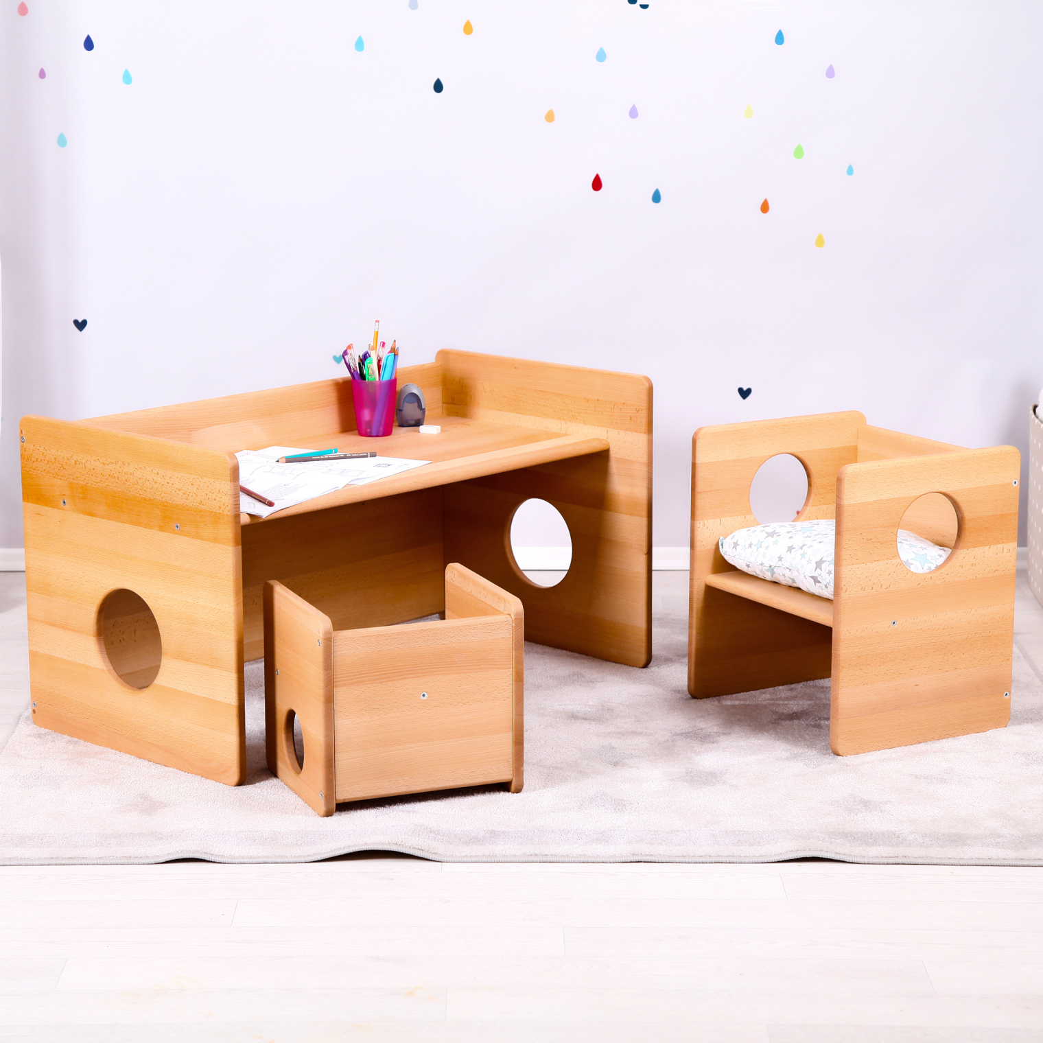 Big set of Montessori cUbe chairs 1 2 3 3 pieces Brubi.eu