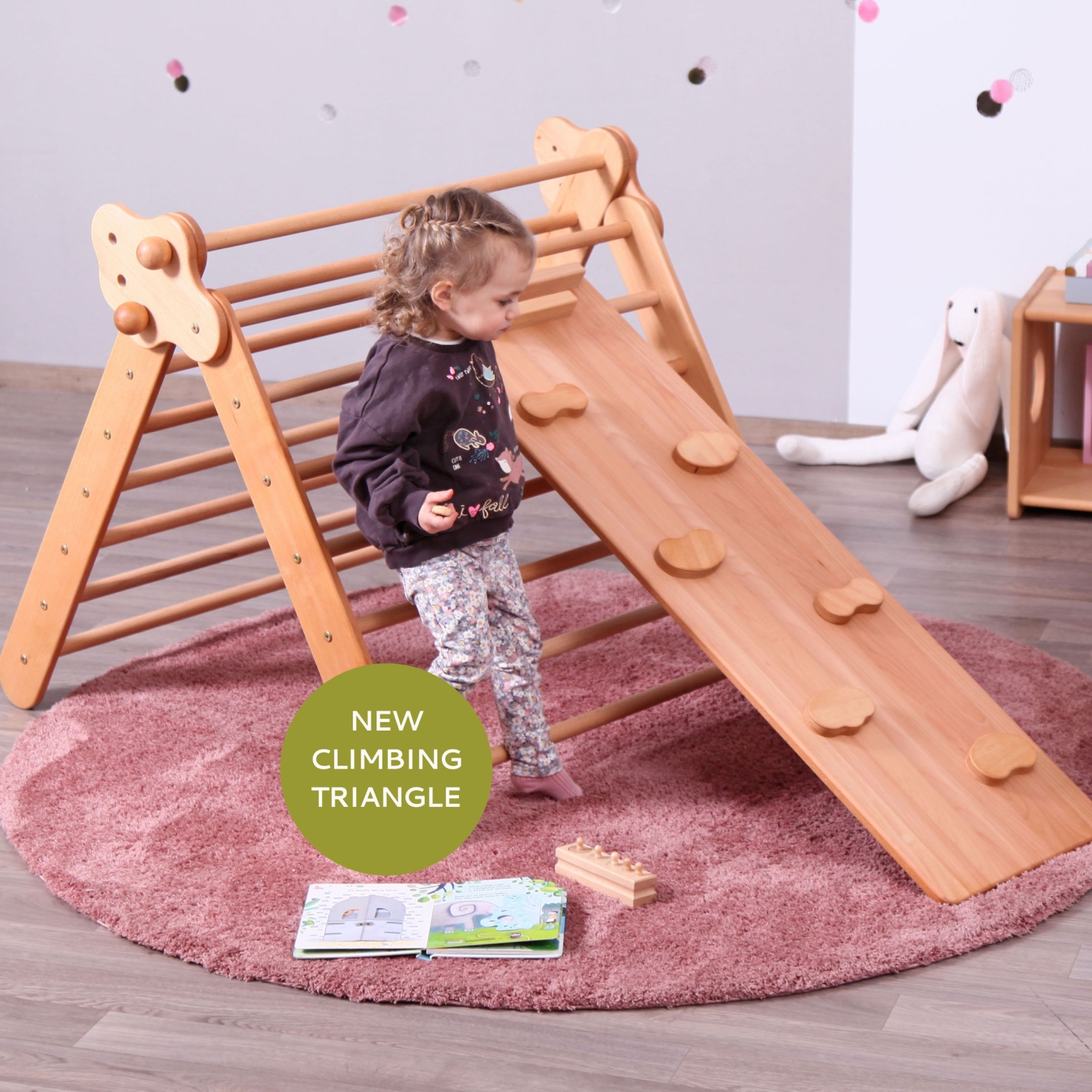 BIG CLIMBING TRIANGLE + SLIDING RAMP + BALANCE BOARD