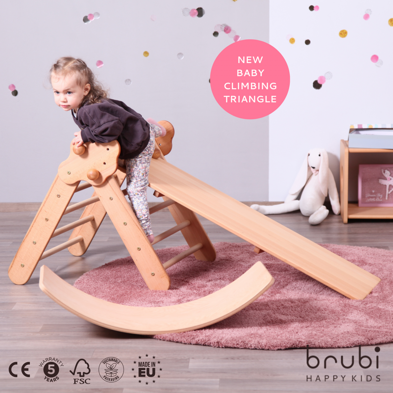 Baby Climbing triangle + Stone/Sliding Ramp + Baby Climbing Arch + Balance Board