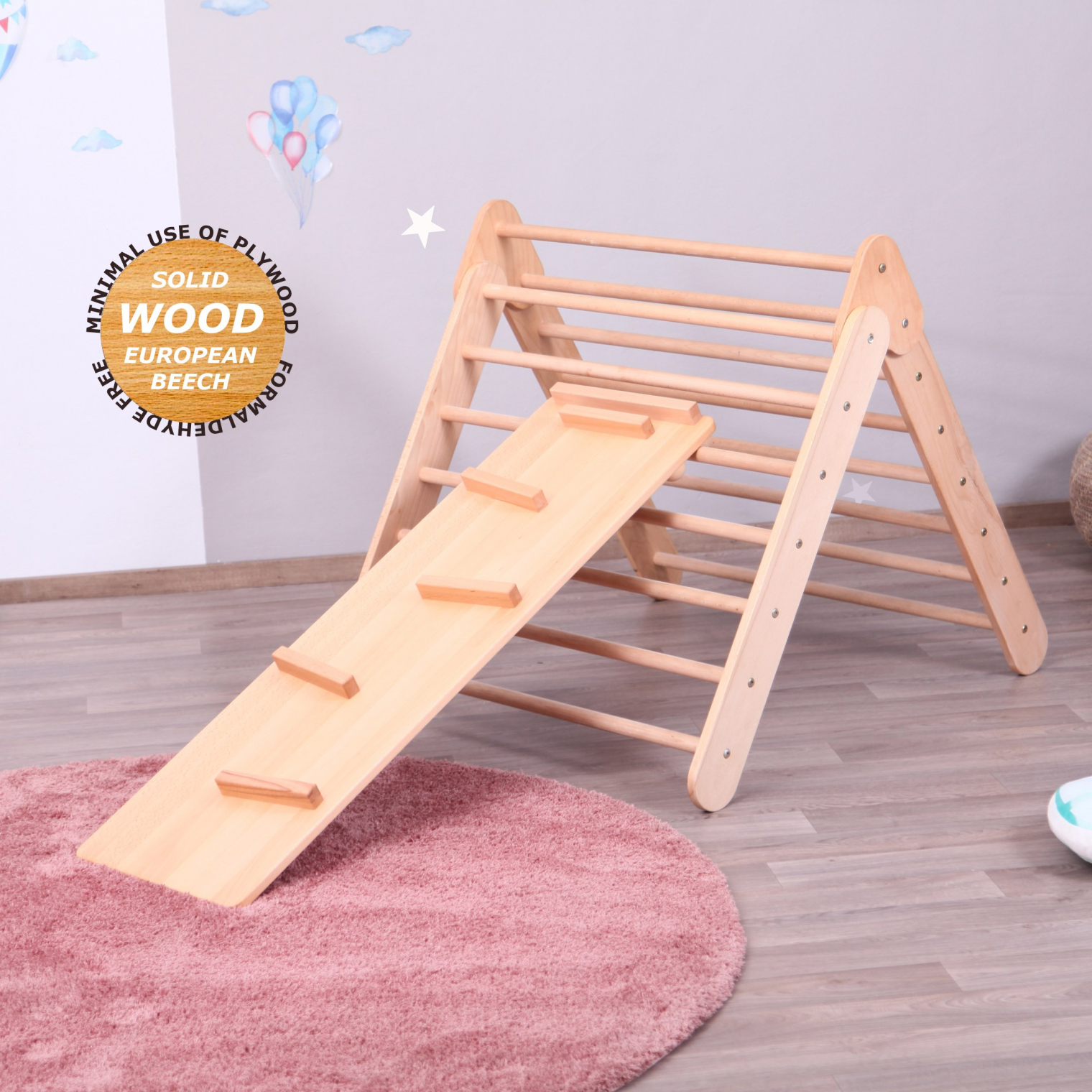 BIG SET Of 3: Climbing Triangle 2in1 + Climbing/Sliding Ramp + Balance Board
