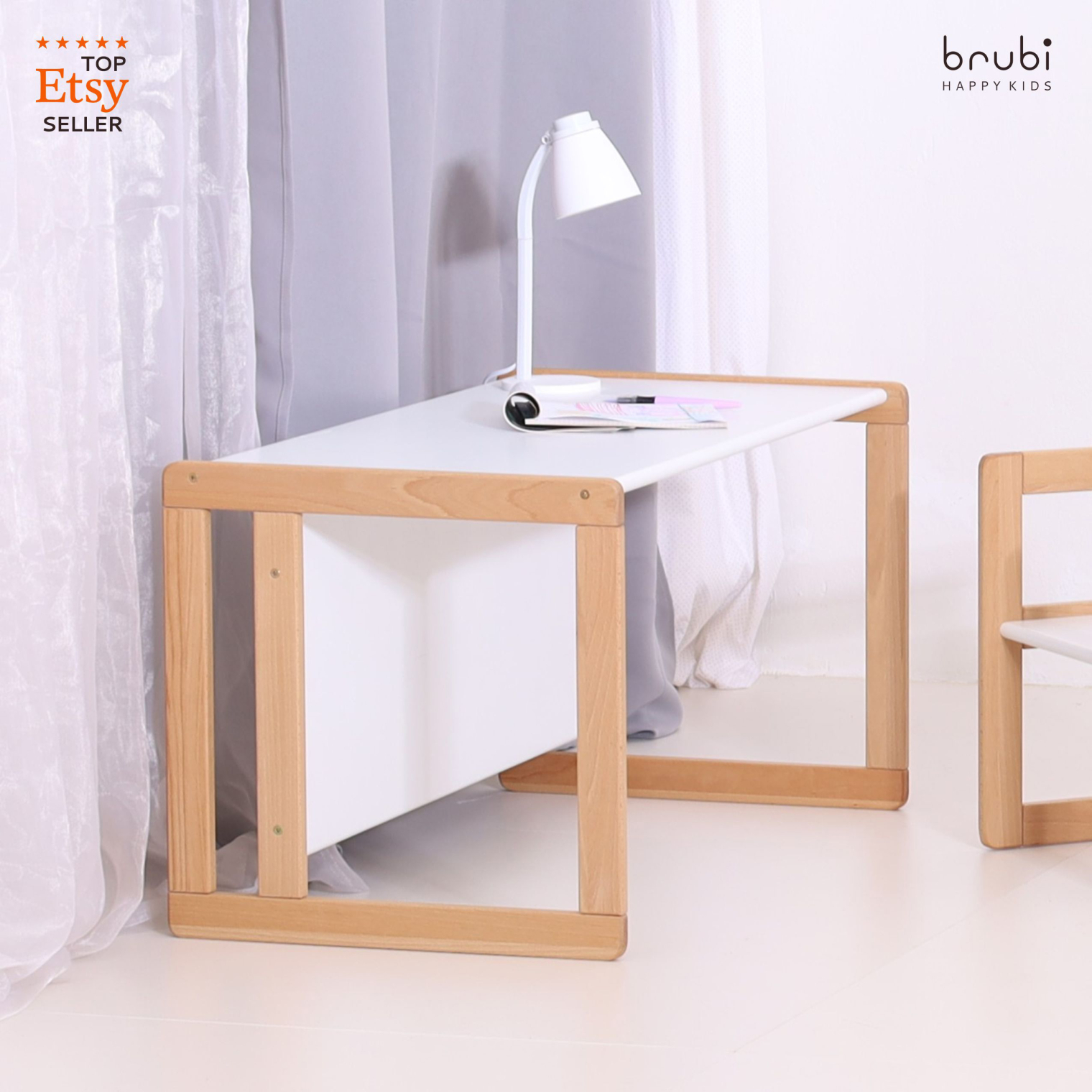 Set of CUBIE2 + CUBIE3 natural wood + white