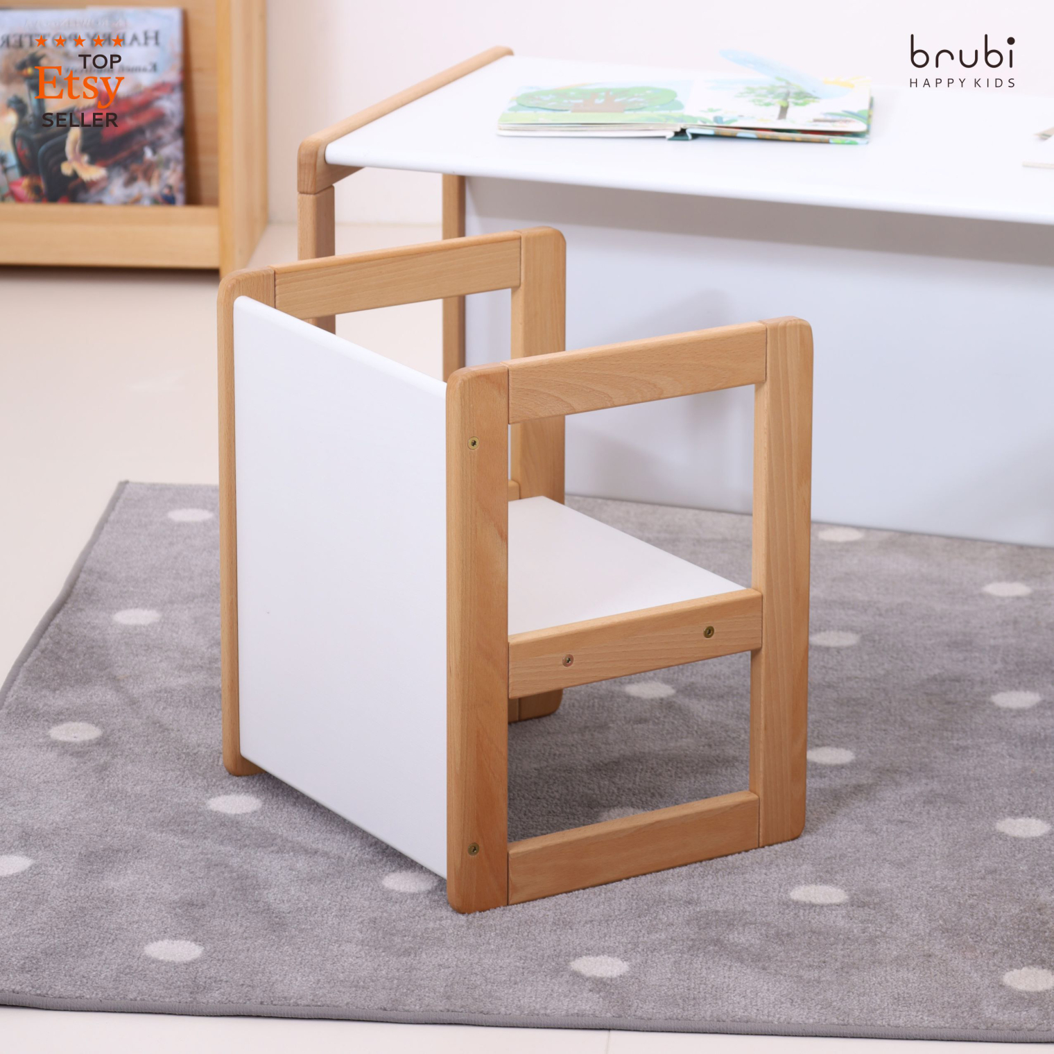 Set of CUBIE2 + CUBIE3 natural wood + white