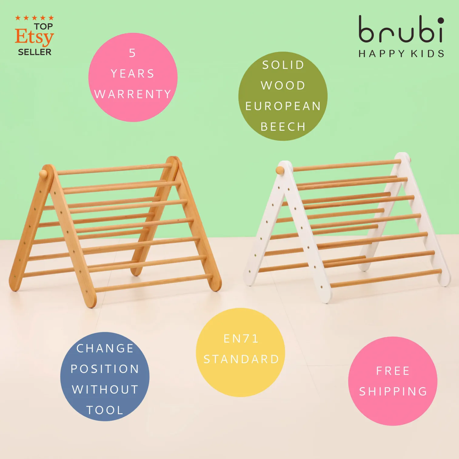 CLIMBIE big Montessori wooden climbing triangle made in EU