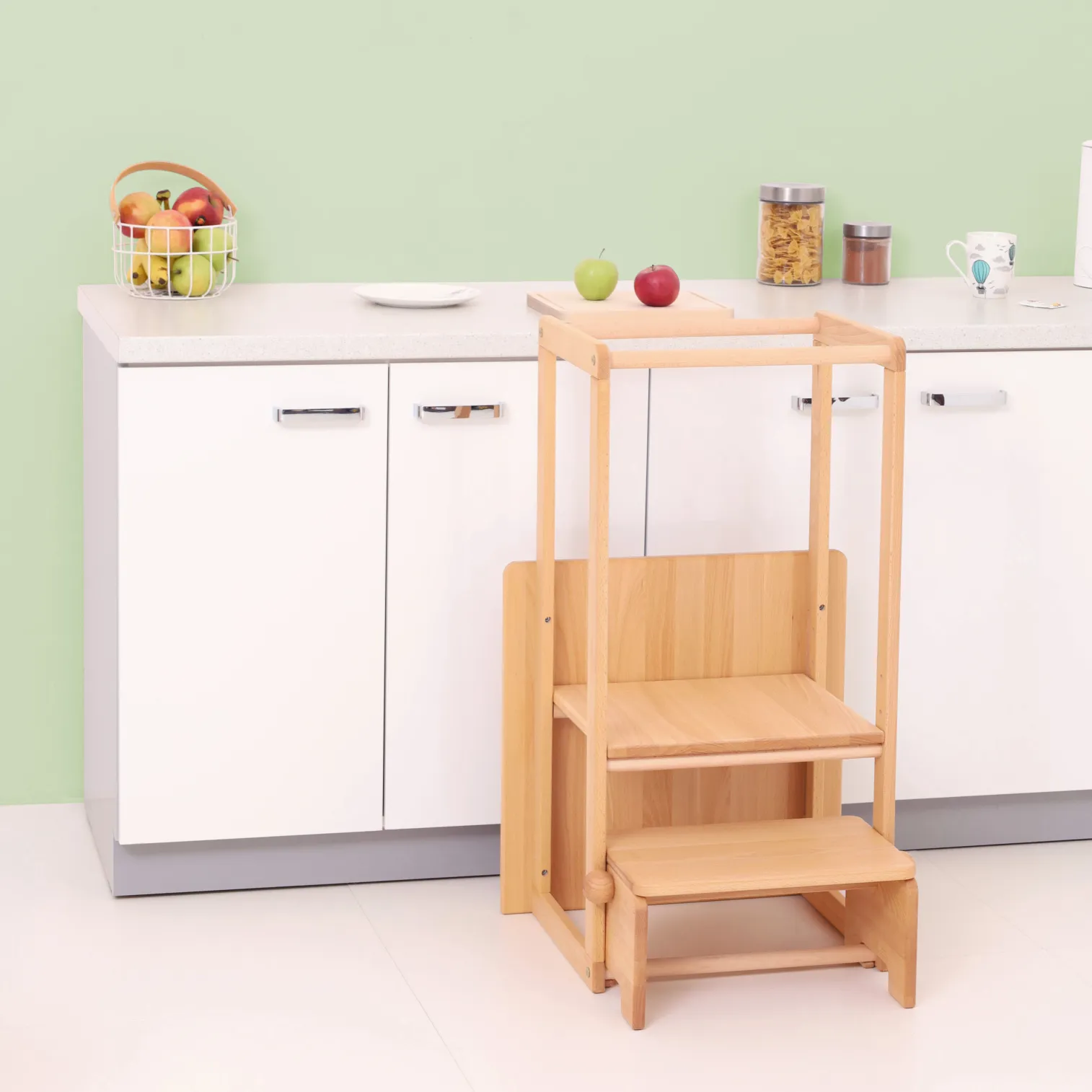 BRUBI MONTEhelper 2in1 Montessori learning tower for toddlers, compact footprint for small kitchens