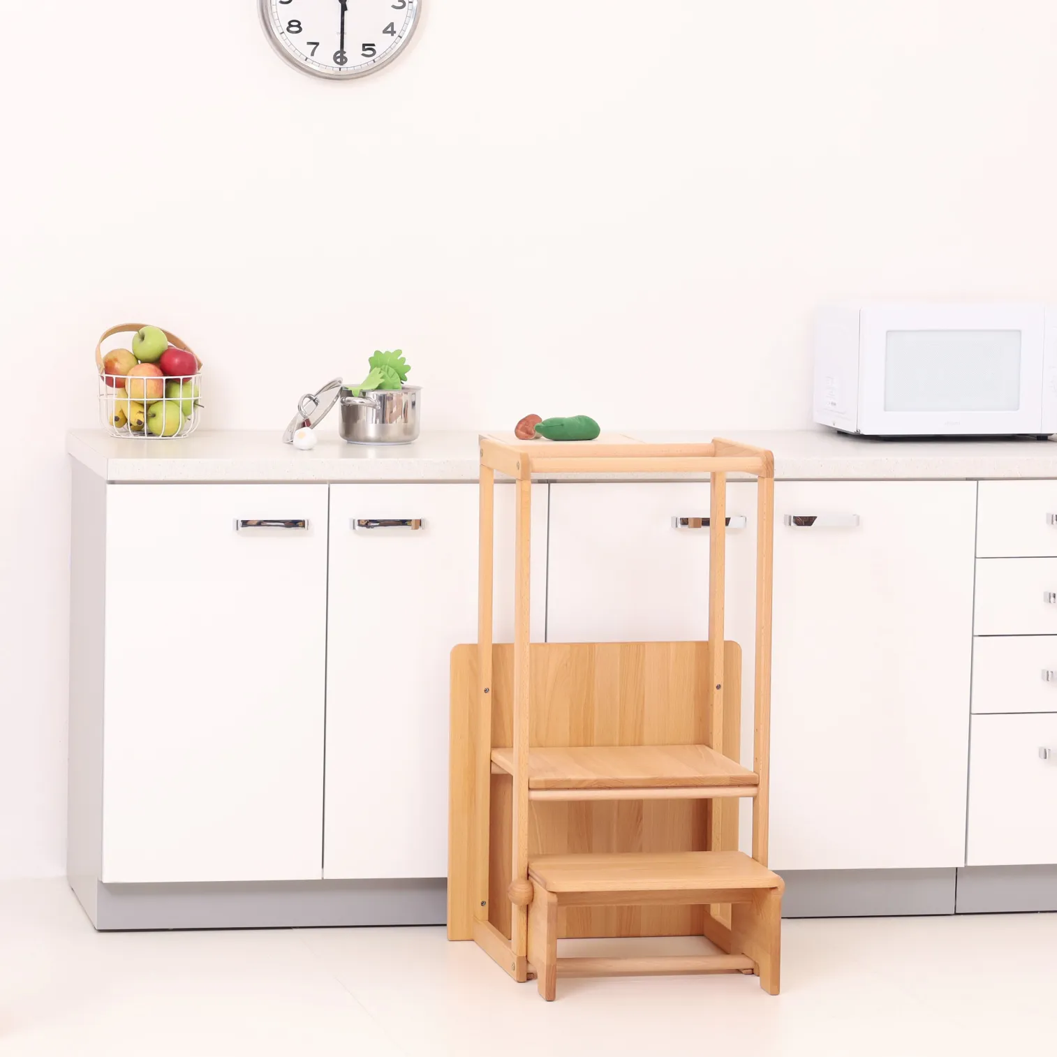 BRUBI MONTEhelper 2in1 Montessori learning tower for toddlers, compact footprint for small kitchens