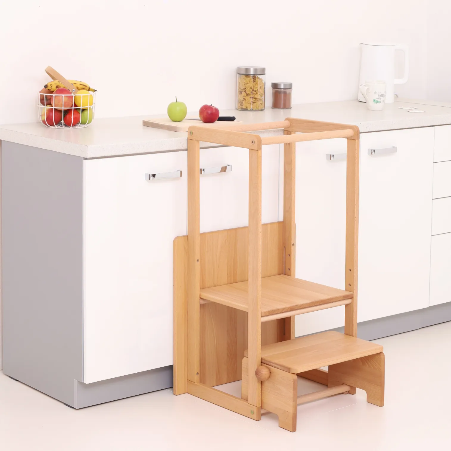 BRUBI MONTEhelper 2in1 Montessori learning tower for toddlers, compact footprint for small kitchens