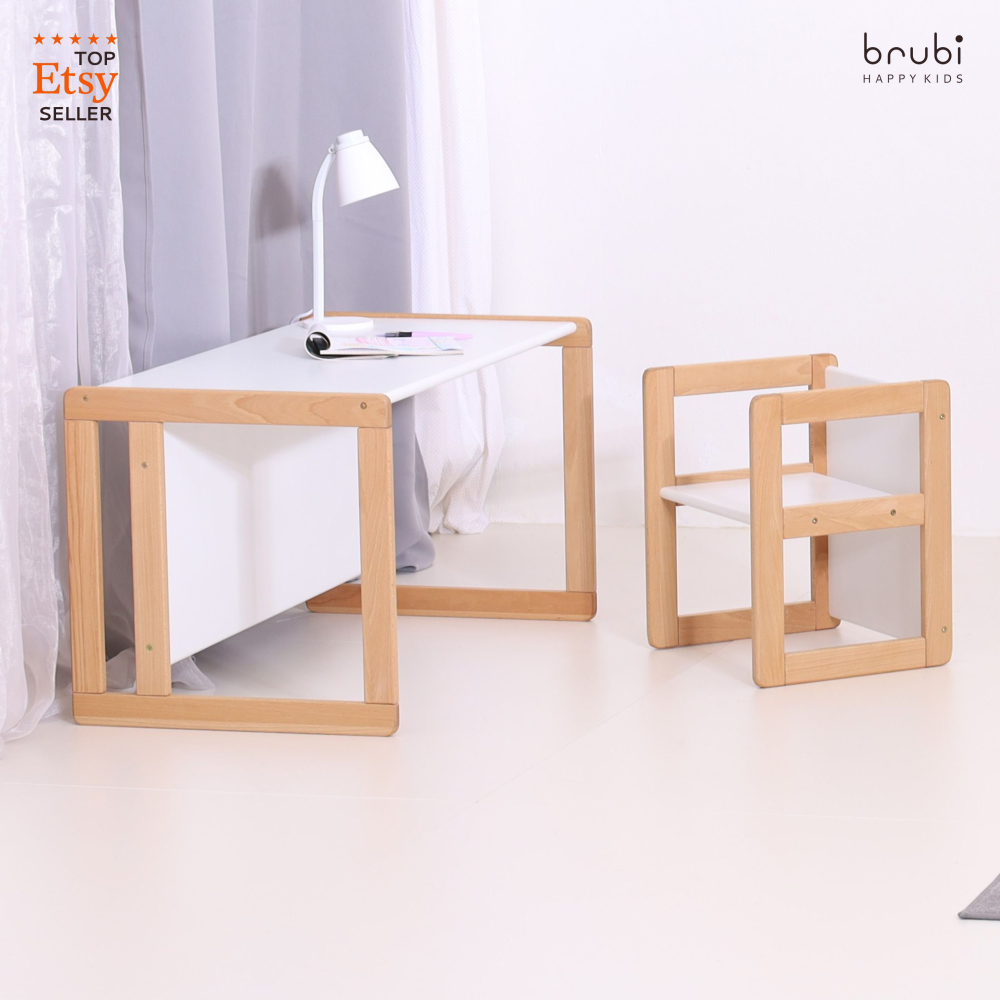 Set of CUBIE2 + CUBIE3 natural wood + white