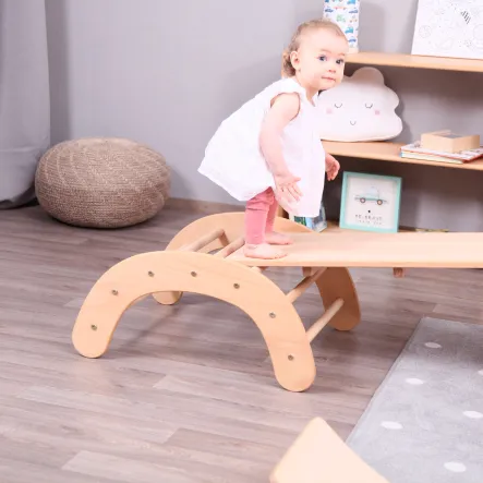 BABY SET of 4: Baby Climbing Triangle 2in1 + Ramp + Baby Climbing Arch + Balance Board