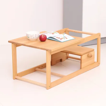 Detach the little stool and rotate MONTEhelper onto the floor to create a table